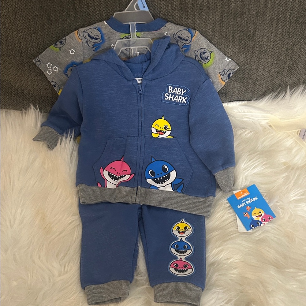 Baby Shark Blue Kids Matching Set